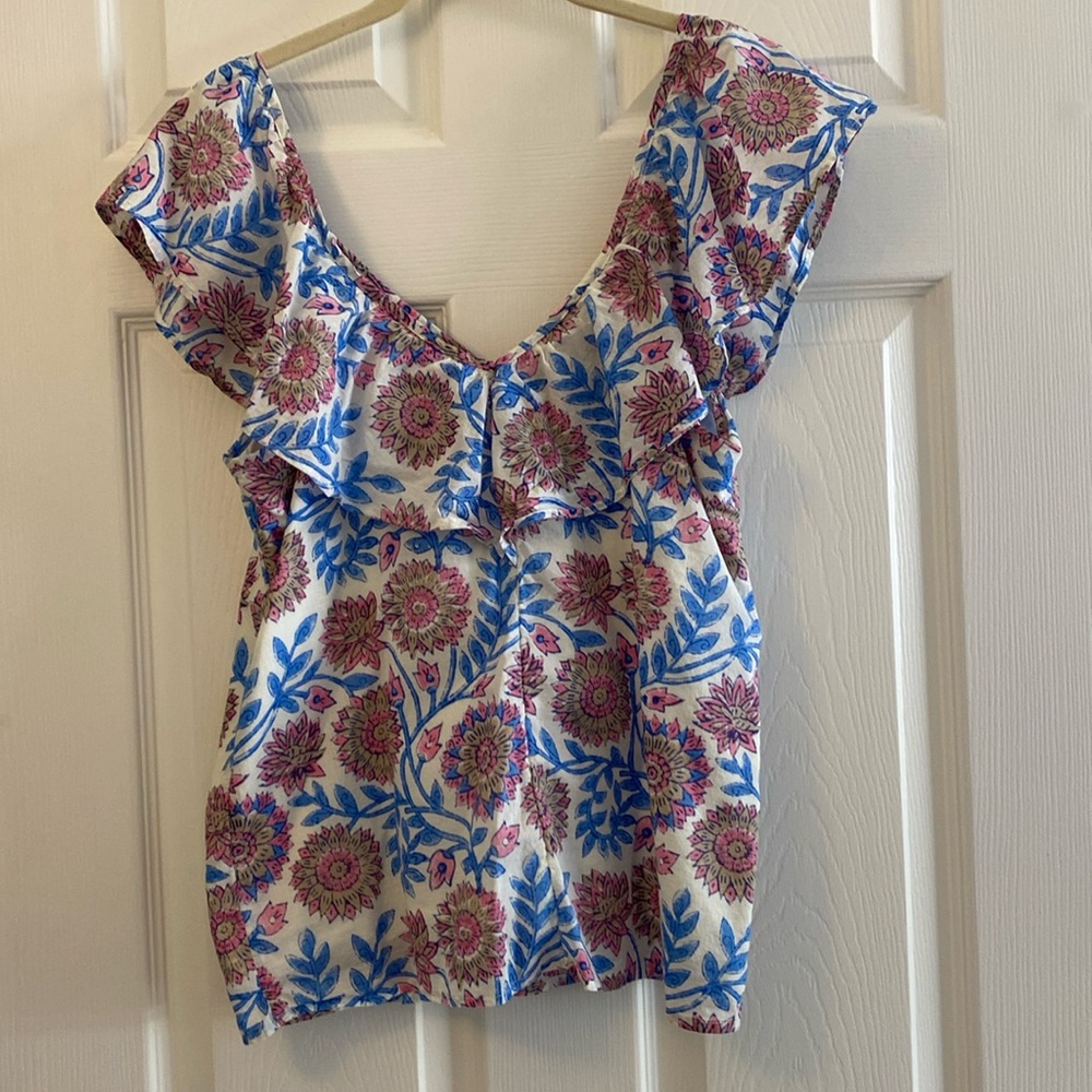 J CREW -CAP SLEEVE CRINKLE CHIFFON SIZE XS